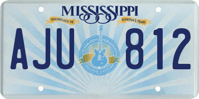 MS license plate AJU812