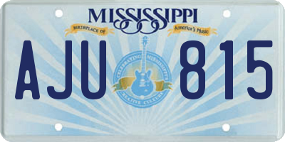 MS license plate AJU815