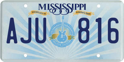 MS license plate AJU816