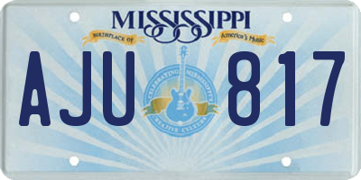 MS license plate AJU817