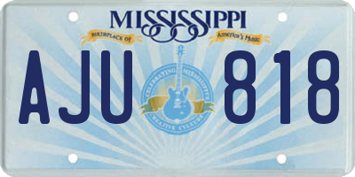 MS license plate AJU818