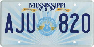 MS license plate AJU820