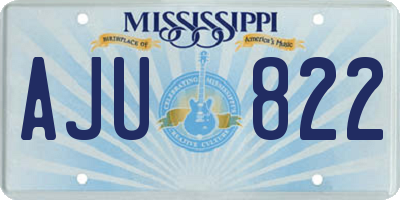 MS license plate AJU822