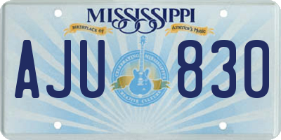 MS license plate AJU830