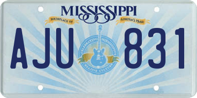MS license plate AJU831