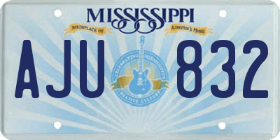 MS license plate AJU832