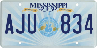 MS license plate AJU834