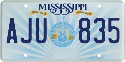MS license plate AJU835