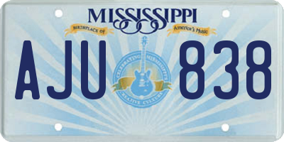 MS license plate AJU838