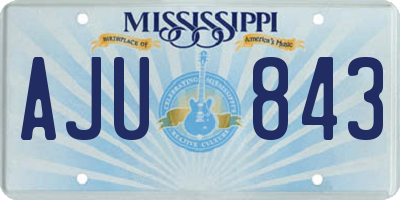 MS license plate AJU843