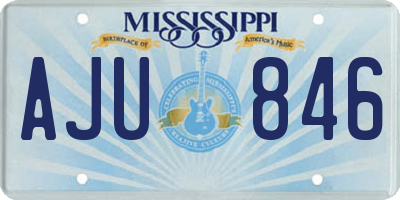 MS license plate AJU846