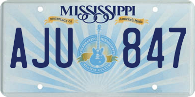 MS license plate AJU847