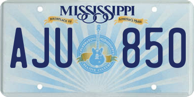 MS license plate AJU850