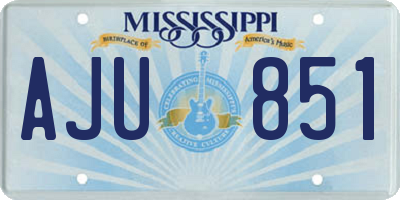 MS license plate AJU851