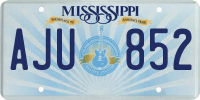 MS license plate AJU852