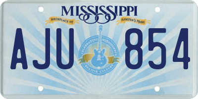 MS license plate AJU854
