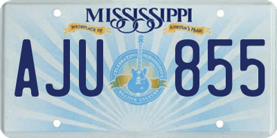 MS license plate AJU855