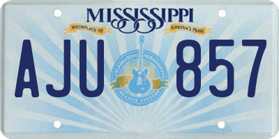 MS license plate AJU857
