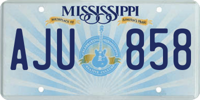 MS license plate AJU858