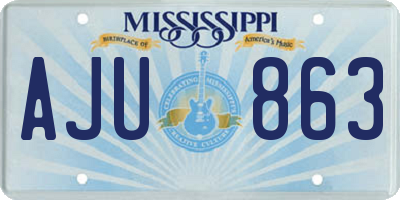 MS license plate AJU863