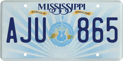 MS license plate AJU865