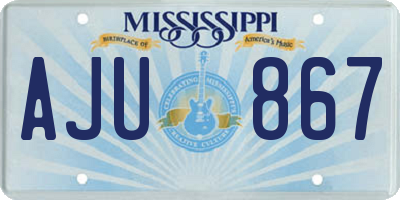 MS license plate AJU867