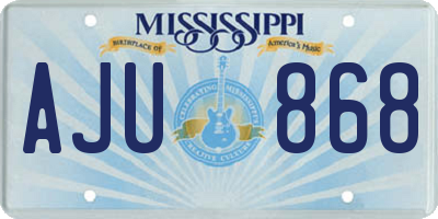 MS license plate AJU868