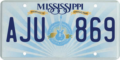 MS license plate AJU869
