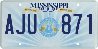 MS license plate AJU871