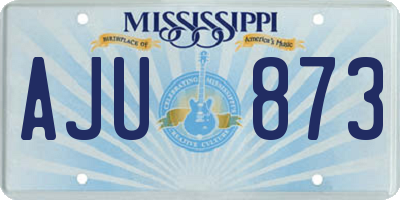 MS license plate AJU873