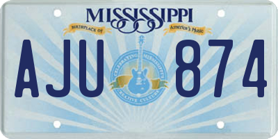 MS license plate AJU874