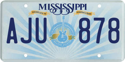 MS license plate AJU878