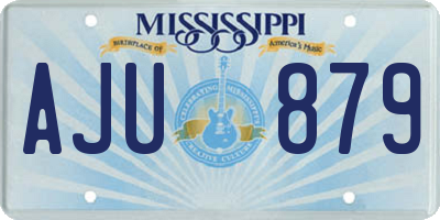 MS license plate AJU879