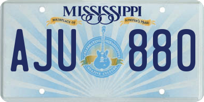 MS license plate AJU880