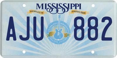 MS license plate AJU882