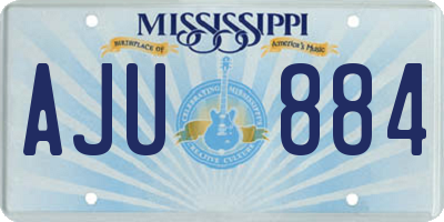 MS license plate AJU884