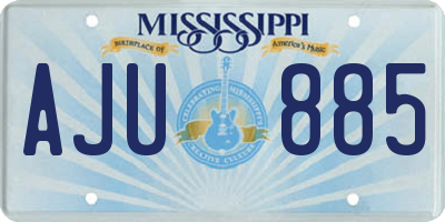 MS license plate AJU885