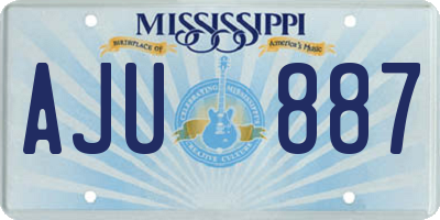 MS license plate AJU887