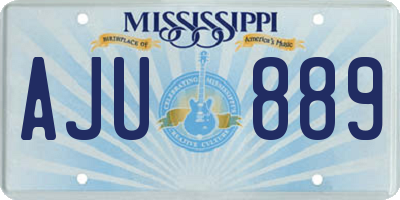 MS license plate AJU889