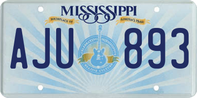 MS license plate AJU893