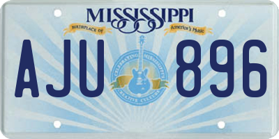 MS license plate AJU896