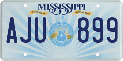 MS license plate AJU899