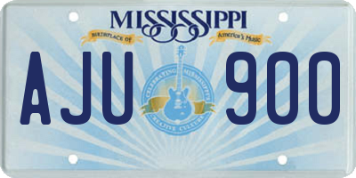MS license plate AJU900