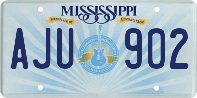 MS license plate AJU902