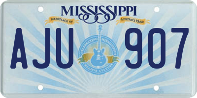 MS license plate AJU907