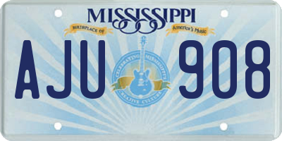 MS license plate AJU908