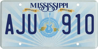 MS license plate AJU910