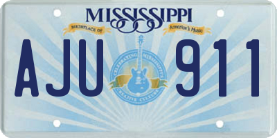 MS license plate AJU911