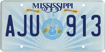 MS license plate AJU913
