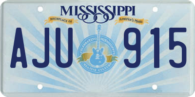 MS license plate AJU915